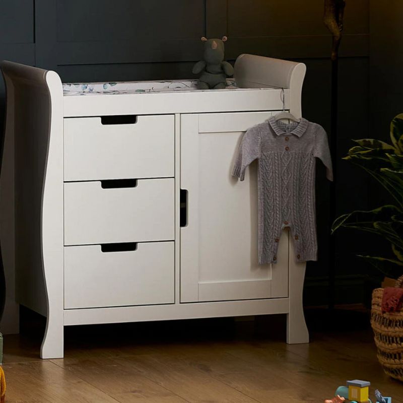 OBaby Stamford Luxe Sleigh 3 Piece Room Set - White
