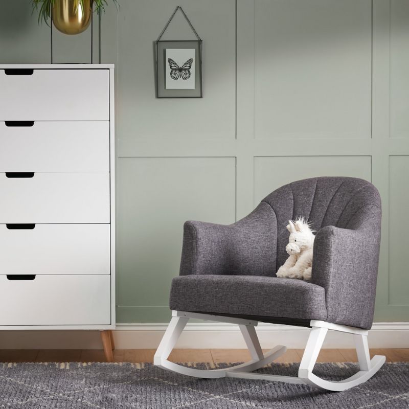 Dark Gray OBABY ROUND BACK ROCKING CHAIR - DARK GREY