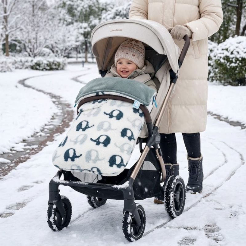 Buggysnuggle Snuggle Sherpa Elephant Stomp universal pushchair footmuff