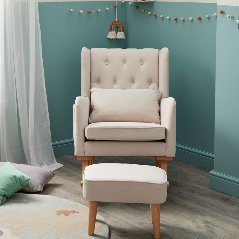 Babymore Lux Nursing Chair with Footstool – Cream