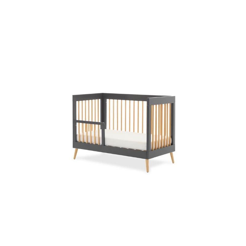 Dim Gray OBABY MAYA MINI COT BED - SLATE + NATURAL