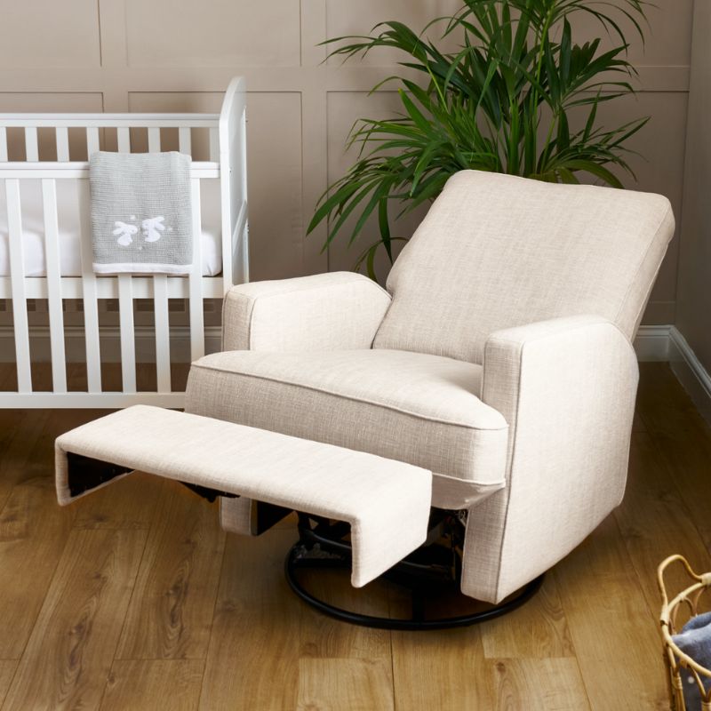 Gray OBABY MADISON SWIVEL GLIDER CHAIR - OATMEAL