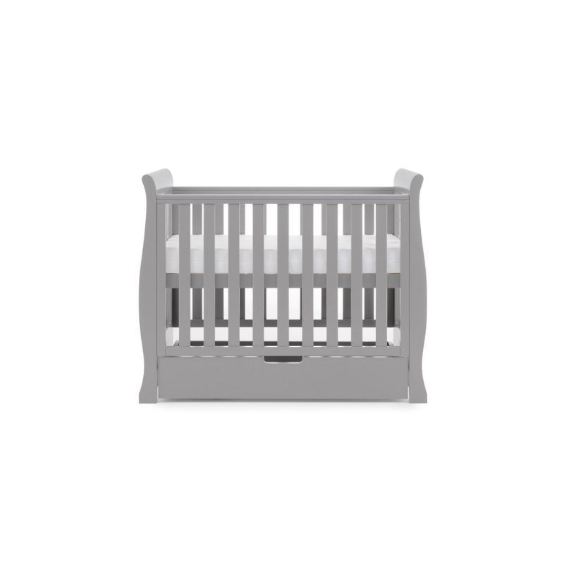 OBaby Stamford Space Saver Sleigh Cot - Warm Grey