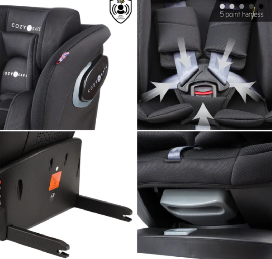 Cozy N Safe Vesta i-Size 360° Rotating Car Seat (40–150cm) | Birth to 12 Years | ISOFIX - Jet Black