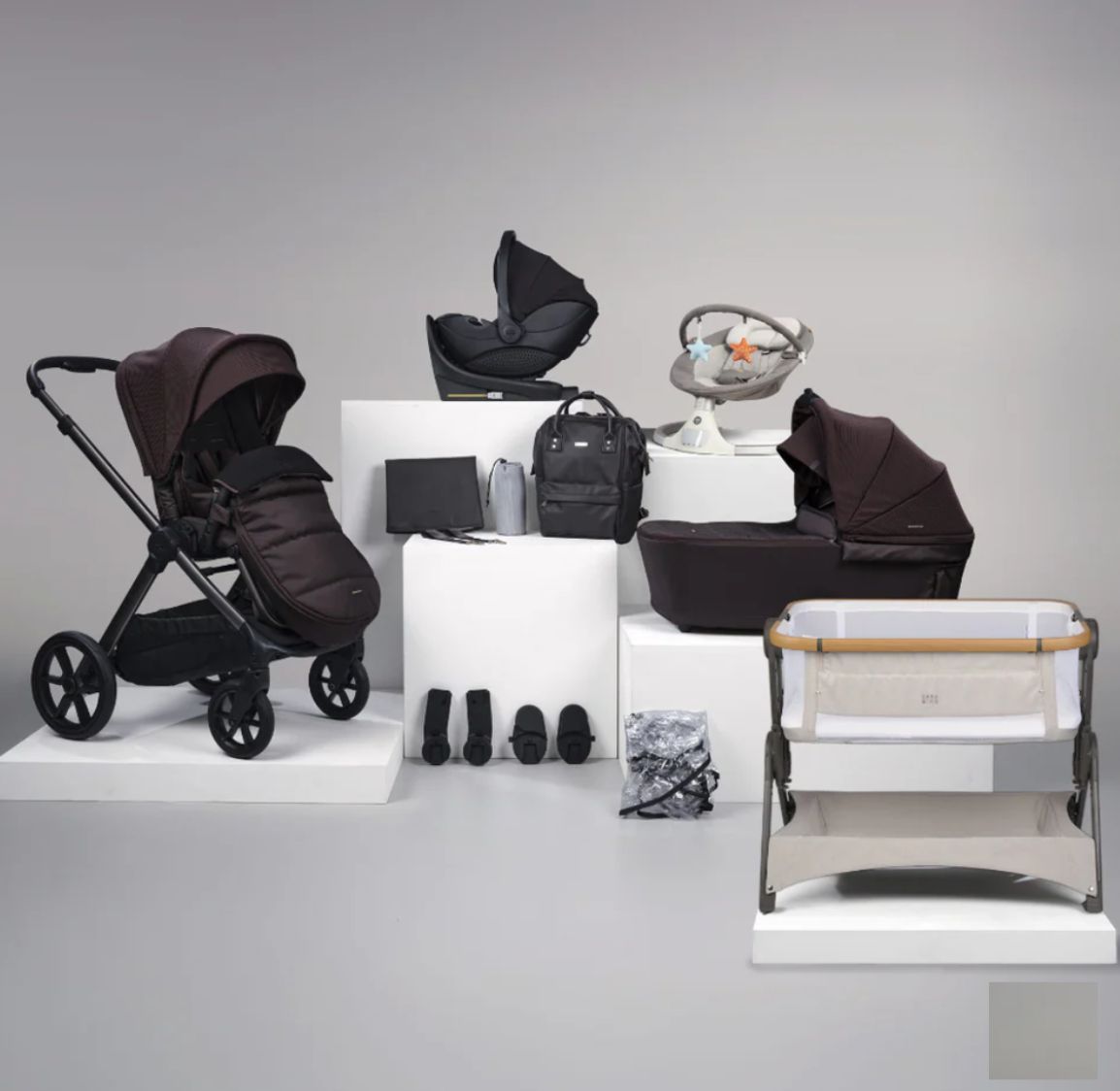 Bababing Raffi MKII - 16 Piece Travel Bundle + Spin Car Seat & ISOFIX base - Heritage