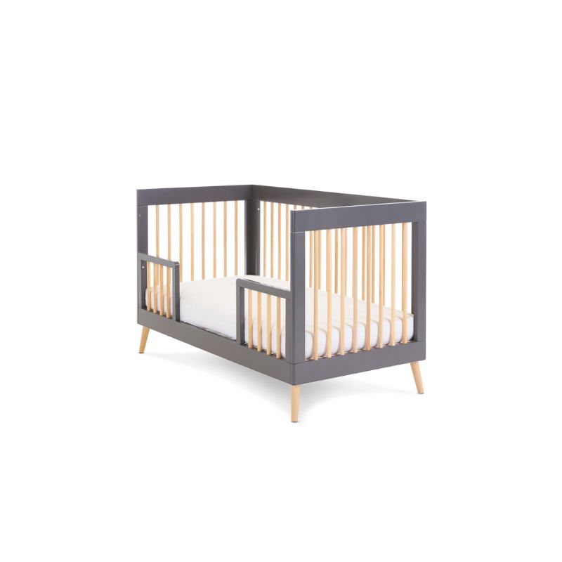 Dim Gray OBABY MAYA COT BED - SLATE + NATURAL