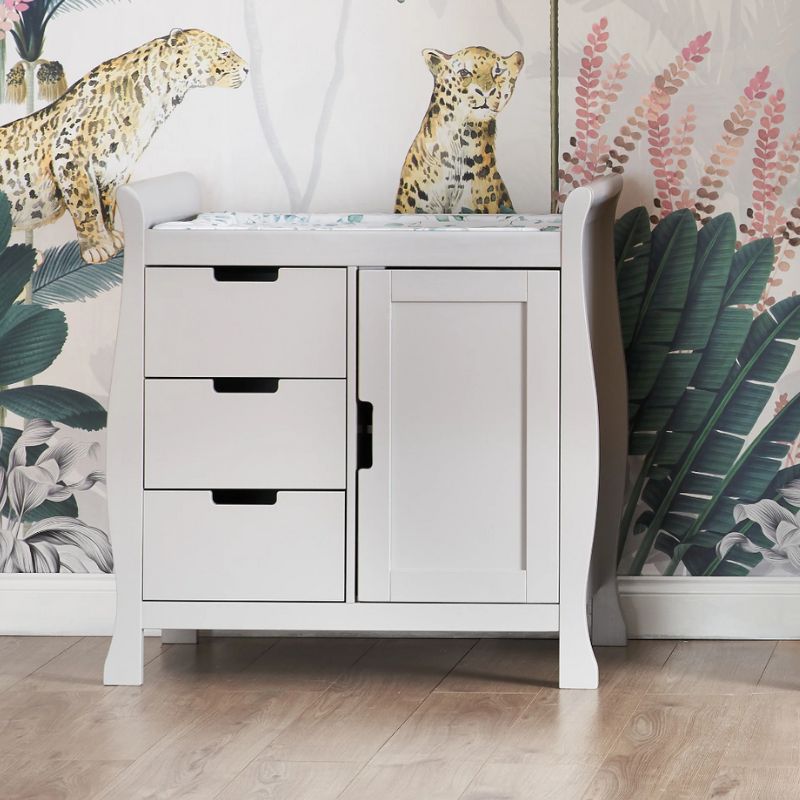 OBaby Stamford Sleigh Closed Changing Unit - Warm Grey