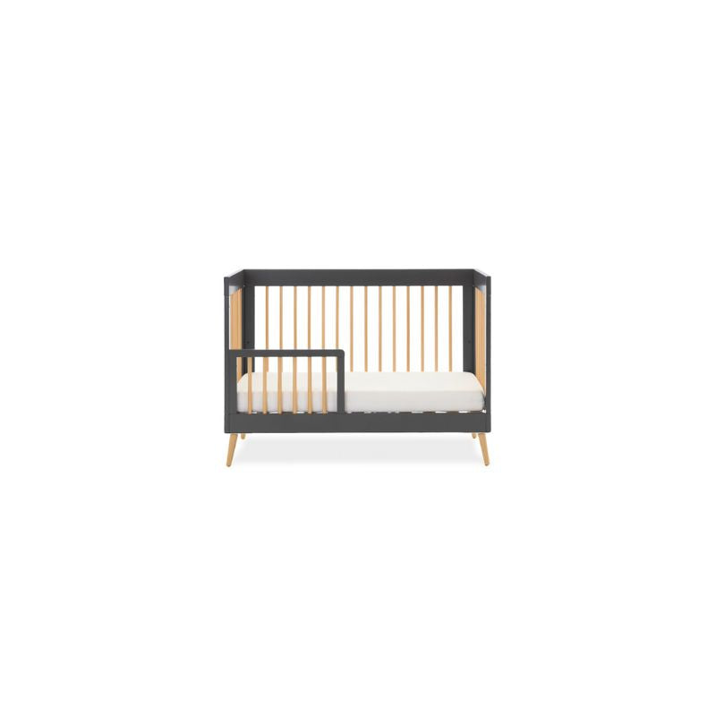 Dark Slate Gray OBABY MAYA MINI COT BED - SLATE + NATURAL