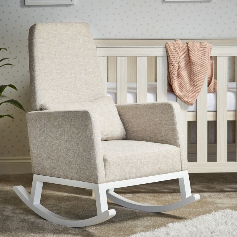 Gray OBABY HIGH BACK ROCKING CHAIR - OATMEAL