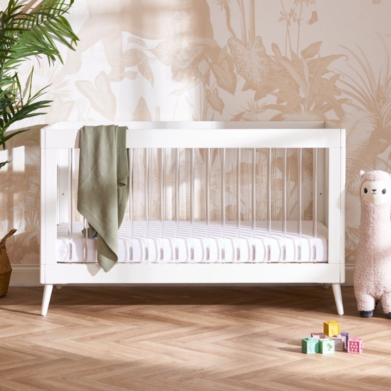 Gray OBABY MAYA COT BED - WHITE + ACRYLIC