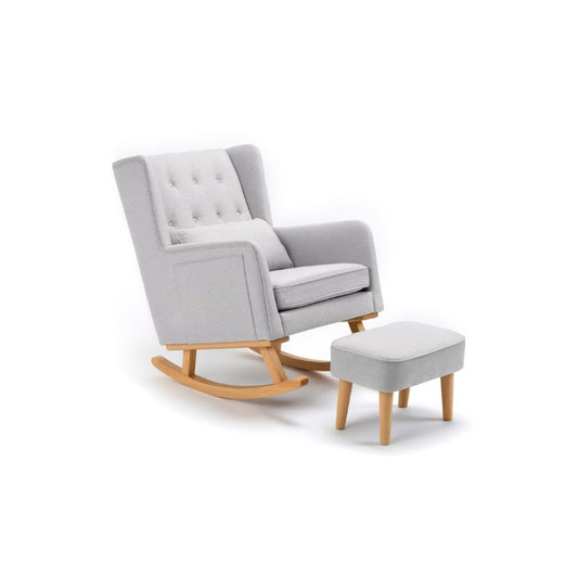 Babymore Lux Nursing Chair with Footstool – Grey