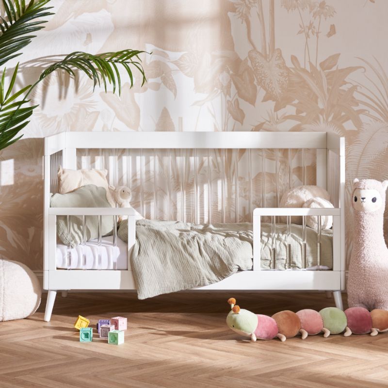 Gray OBABY MAYA COT BED - WHITE + ACRYLIC