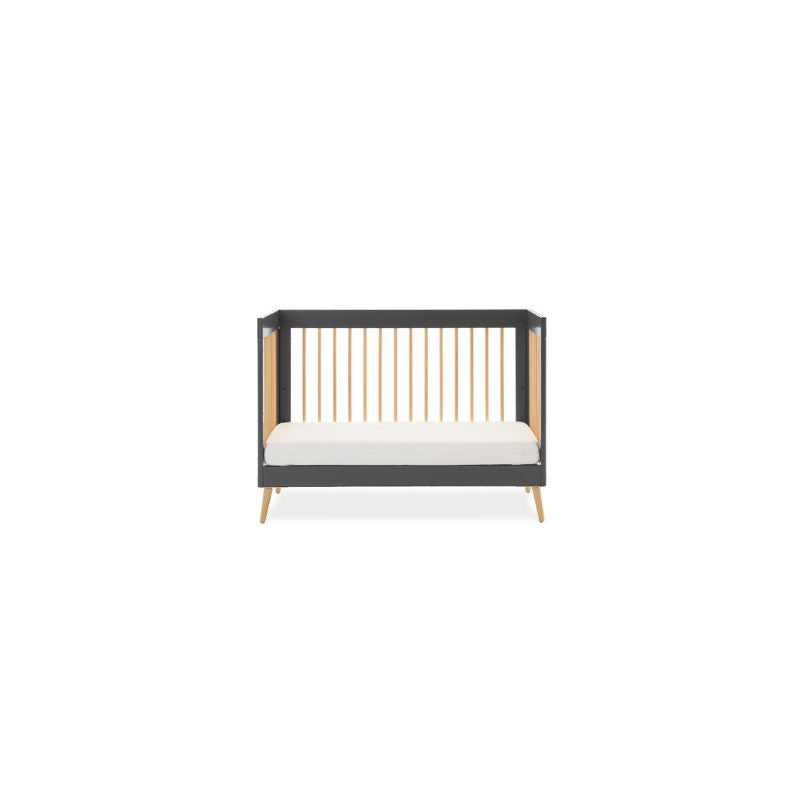 Dark Slate Gray OBABY MAYA MINI COT BED - SLATE + NATURAL