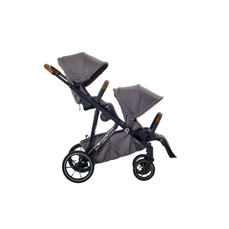 Dark Slate Gray MEE-GO UNO PLUS 2 IN 1 PRAM & PUSHCHAIR - GREY CHROME
