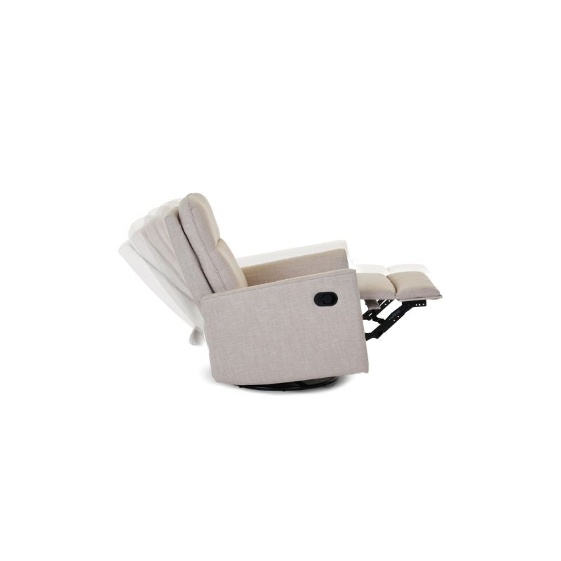 Gray OBABY SAVANNAH SWIVEL GLIDER RECLINER CHAIR - OATMEAL