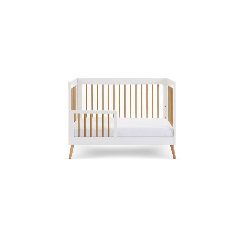 Lavender OBABY MAYA MINI COT BED - WHITE + NATURAL