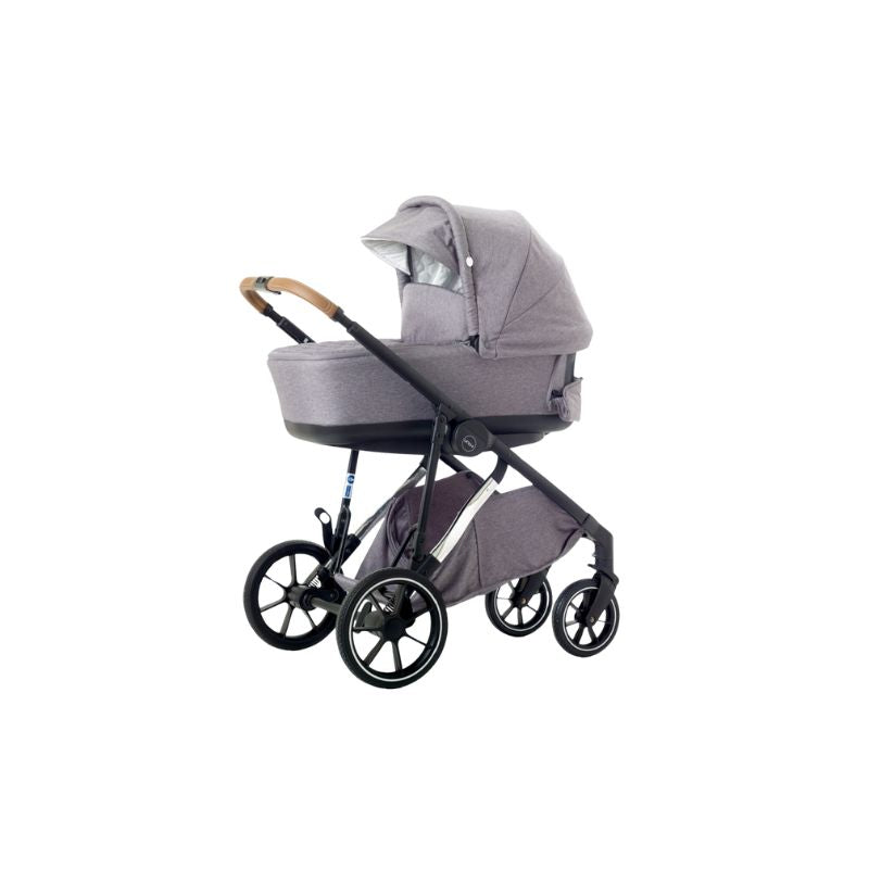Dim Gray MEE-GO UNO PLUS 2 IN 1 PRAM & PUSHCHAIR - GREY CHROME