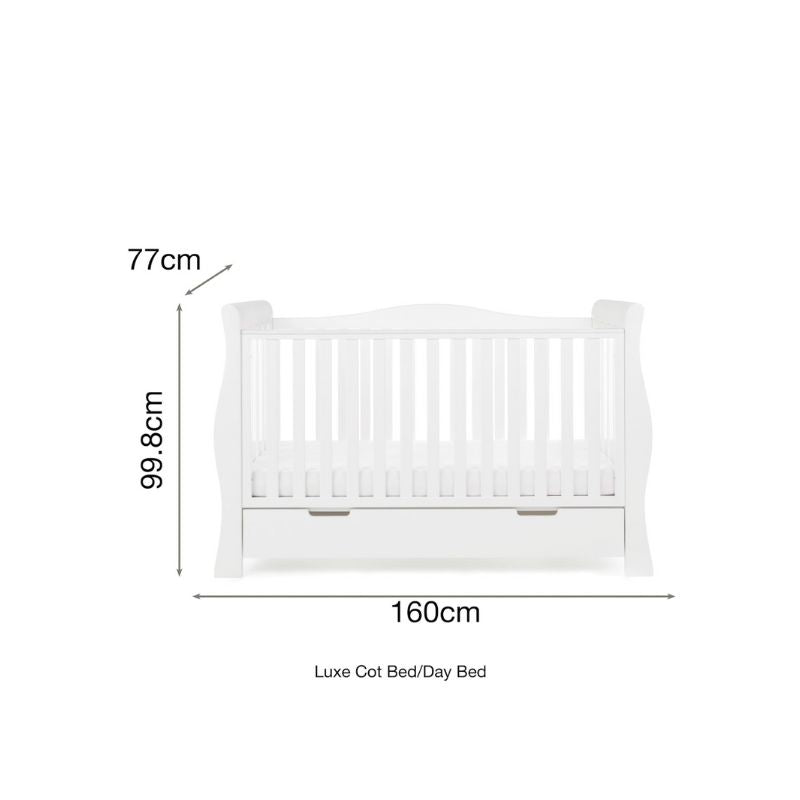 OBaby Stamford Luxe Sleigh 3 Piece Room Set - White