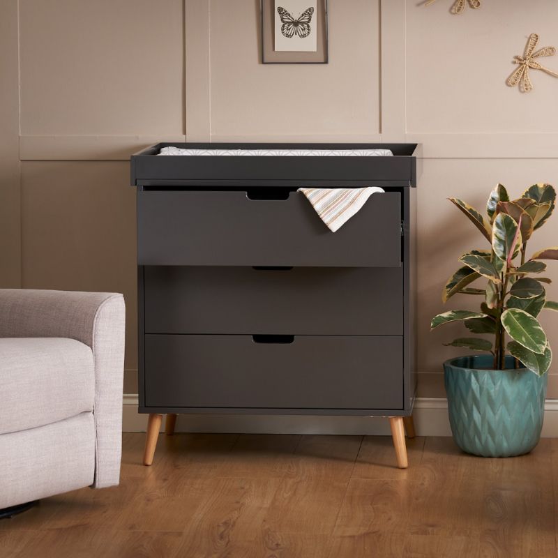 Dim Gray OBABY MAYA CHANGING UNIT - SLATE + NATURAL