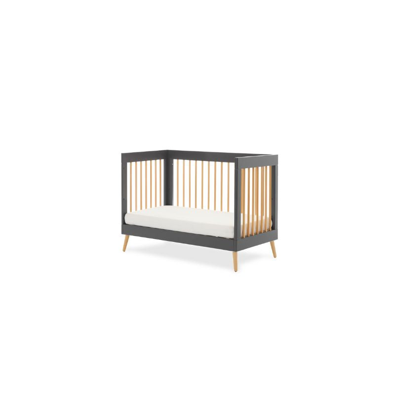Dim Gray OBABY MAYA MINI COT BED - SLATE + NATURAL