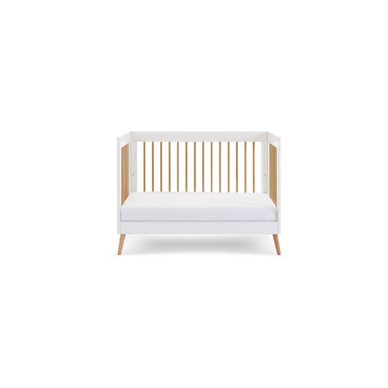 Lavender OBABY MAYA MINI COT BED - WHITE + NATURAL
