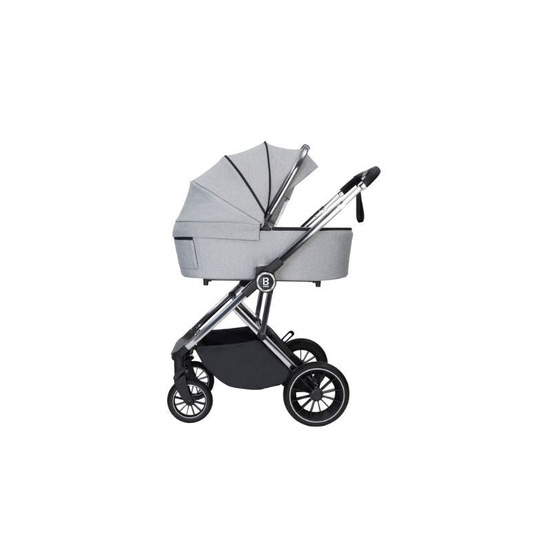 Gray BABYMORE CHIA 2 IN 1 PRAM & PUSHCHAIR – PEARL GREY