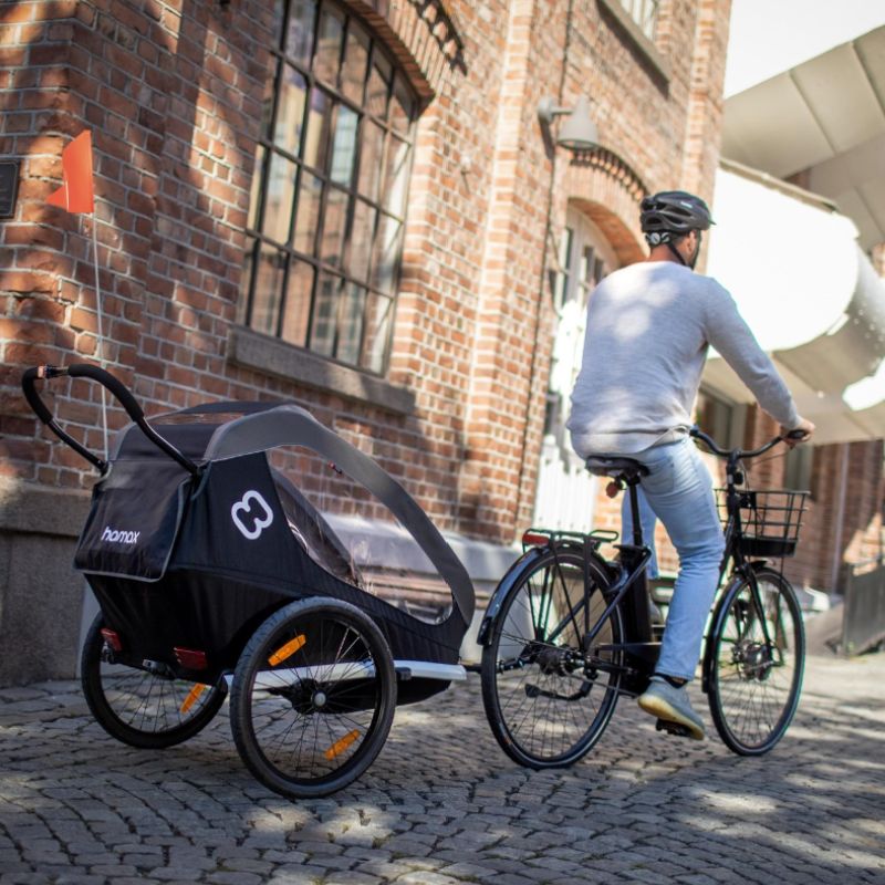 Hamax Traveller Twin Child Bike Trailer - Black + Grey