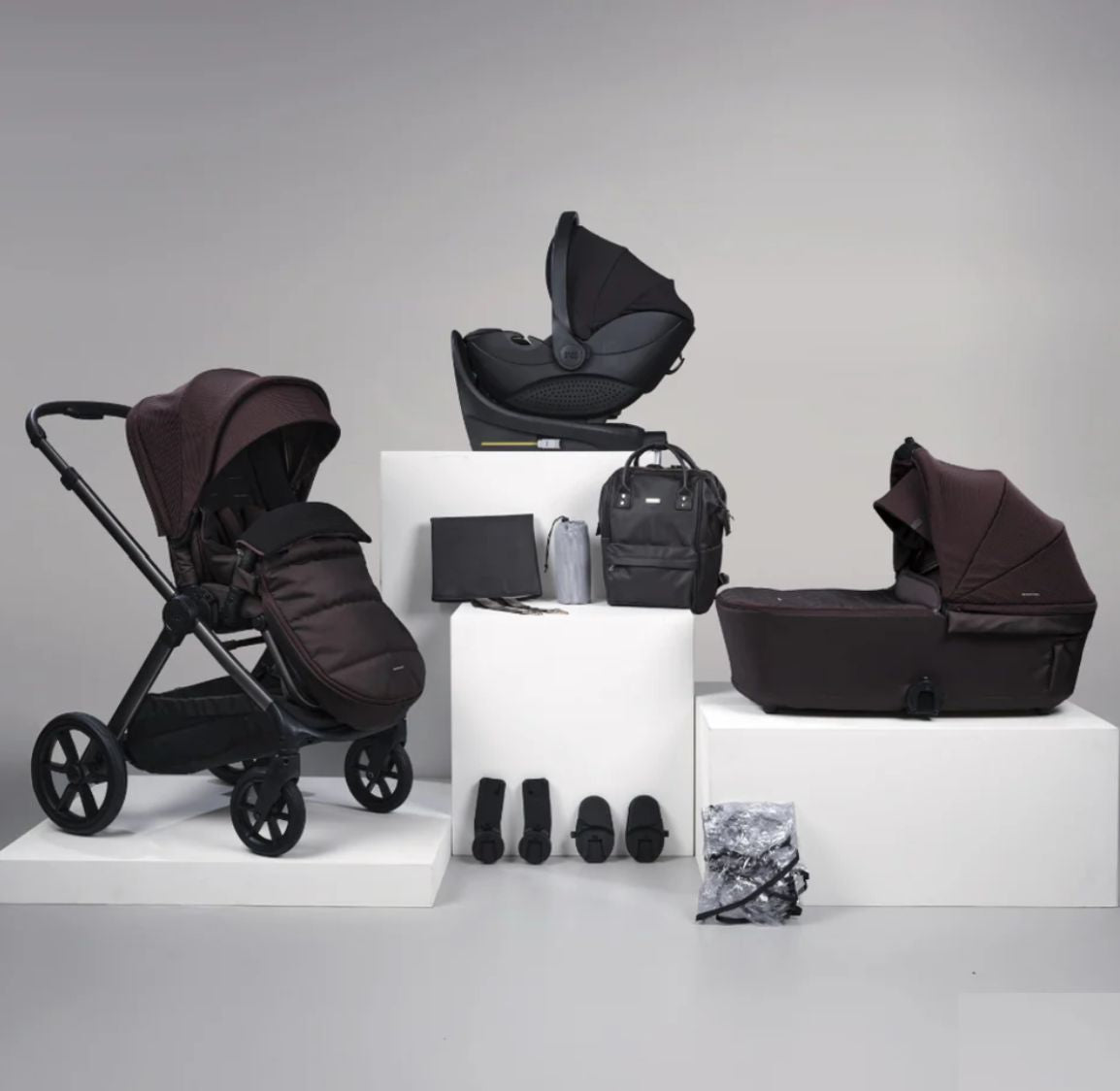 Bababing Raffi MKII - 12 Piece Travel Bundle + Spin Car Seat & ISOFIX base - Heritage