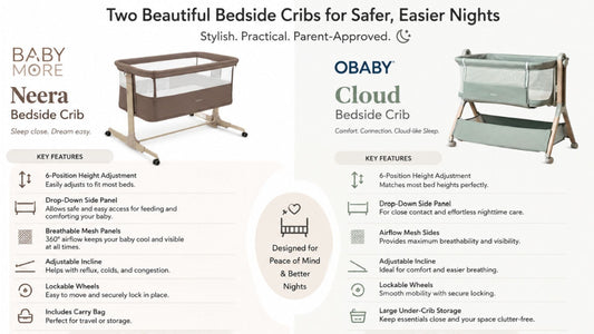 Babymore Neera vs OBaby Cloud Bedside Crib: Which One Is Right for Your Baby?