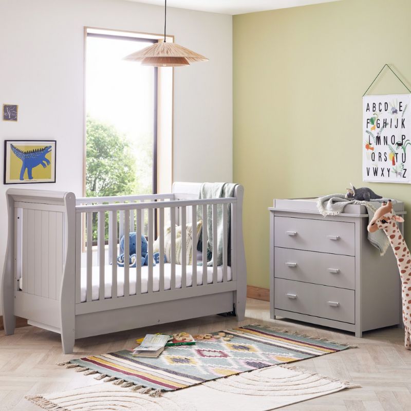 Babymore Stella 2 Piece Nursery Furniture Set – Grey
