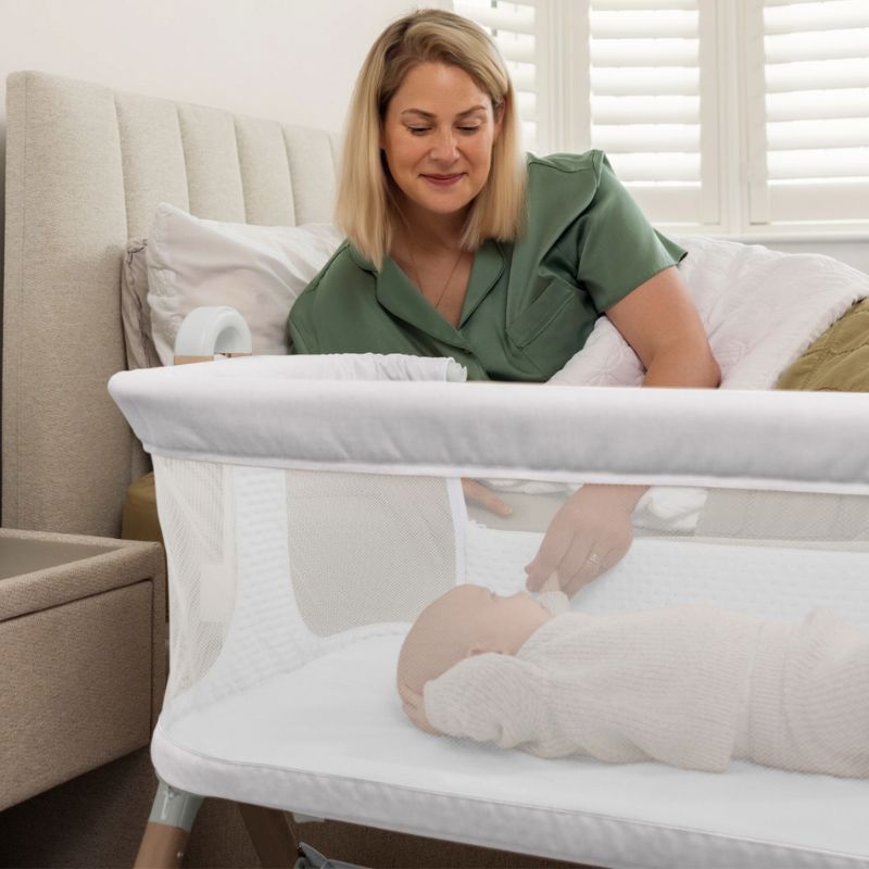 OBaby Cloud Bedside Crib - Grey - Prime Baby Gear