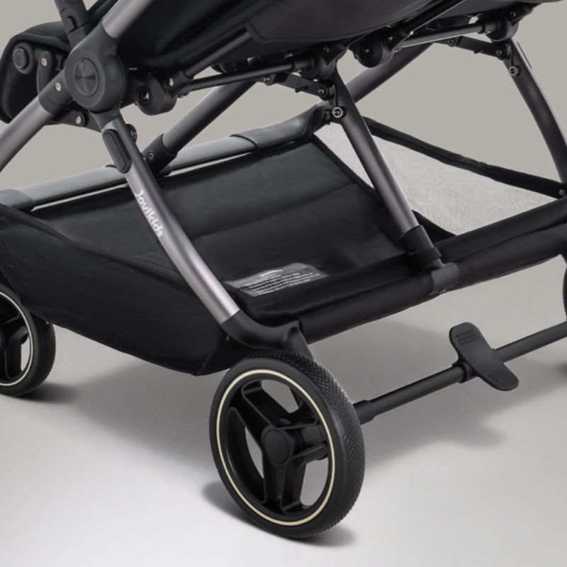 JoviKids Ayla Twin Lightweight Double Stroller | Compact Auto Fold Pushchair | Cabin Ready - Urban Black