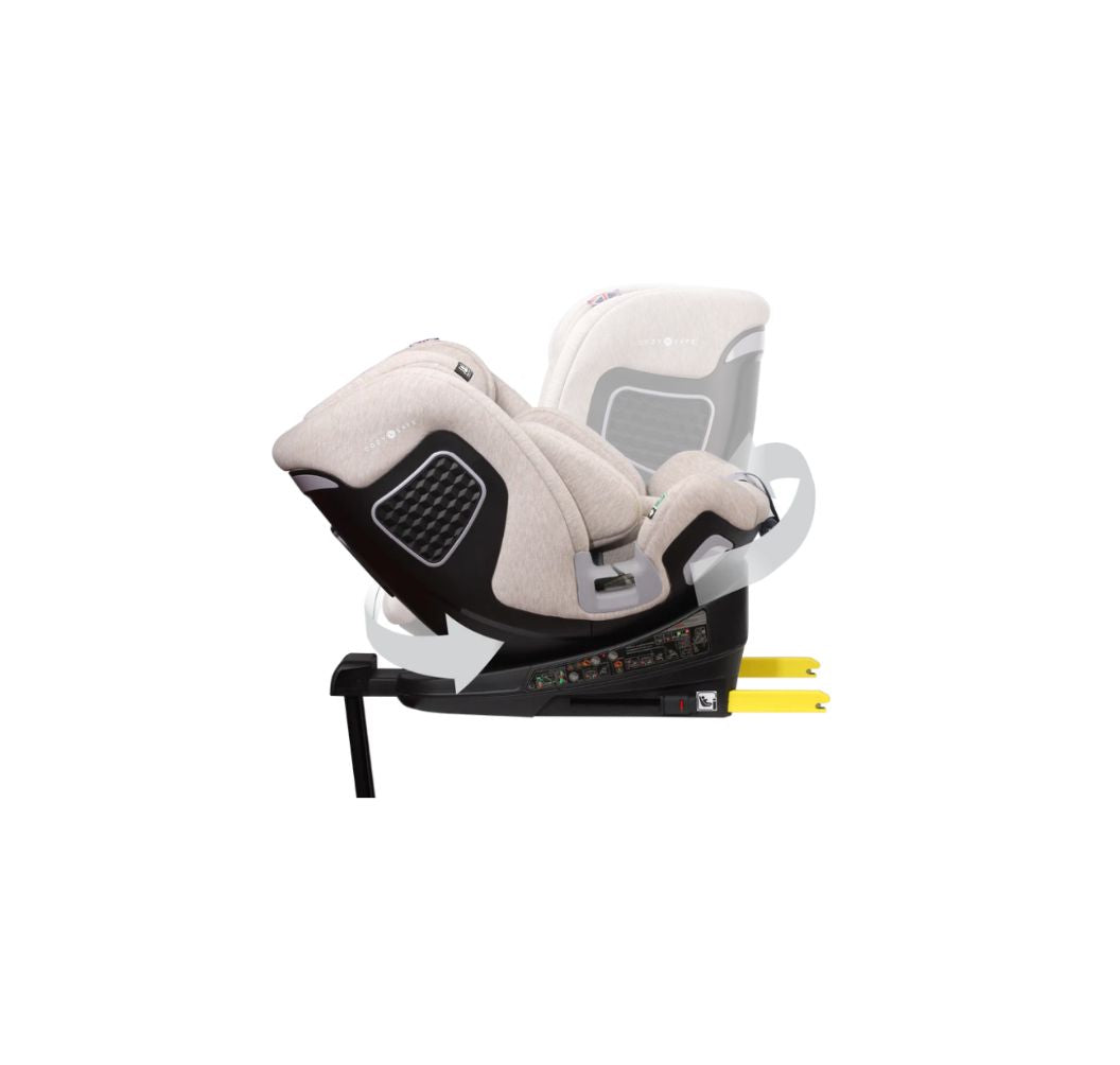 Cozy N Safe Omega i-Size 360° Rotating Car Seat (40–150cm) | Birth to 12 Years | ISOFIX & Support Leg - Ivory