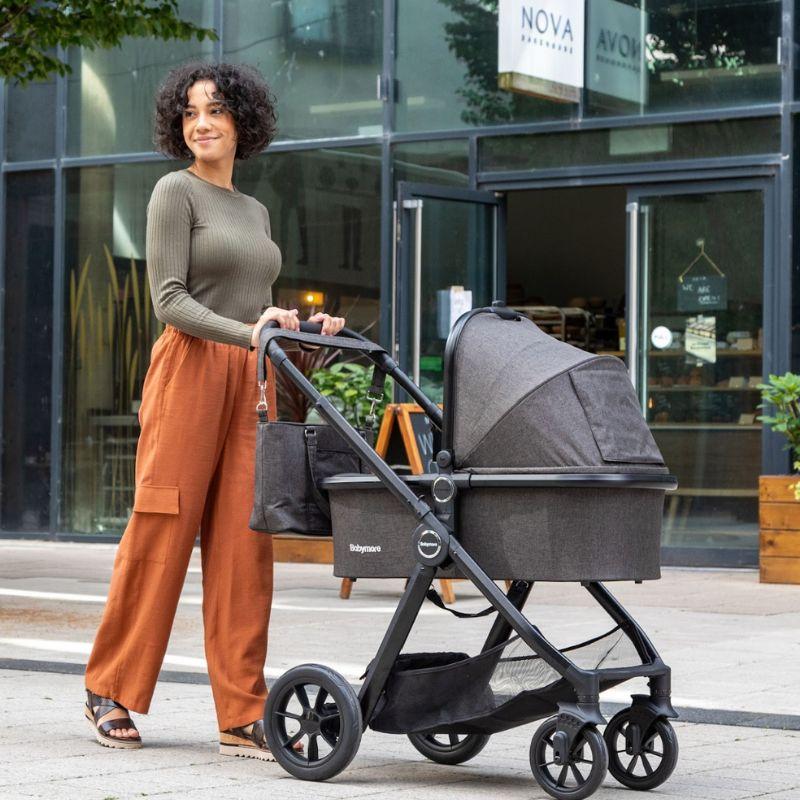 Babymore Memore V2 - 2 In 1 Pram & Pushchair 11 Piece - Black