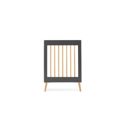 White Smoke OBABY MAYA MINI COT BED - SLATE + NATURAL