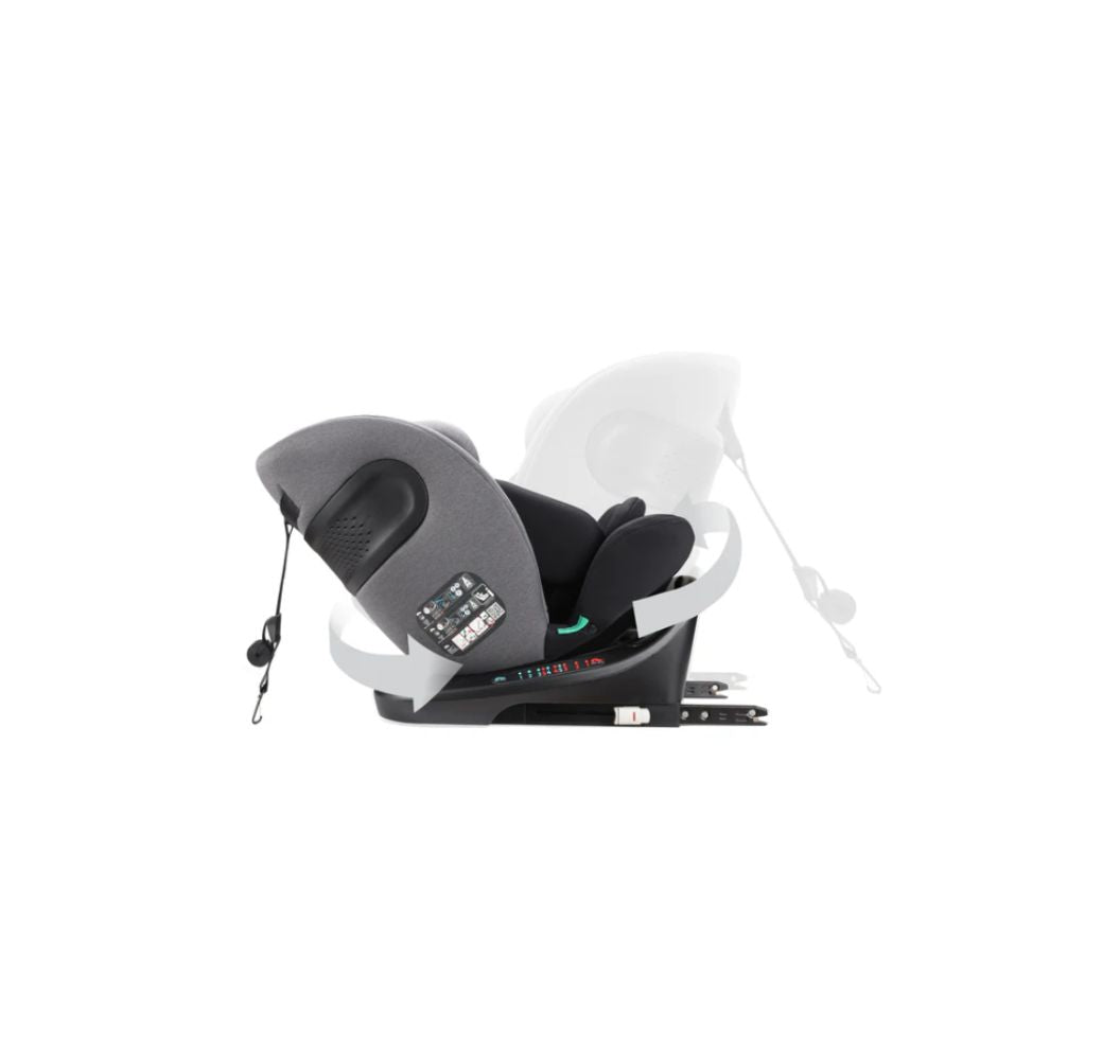Cozy N Safe Galaxy i-Size 360° Rotating Car Seat (40–150cm) | Birth to 12 Years | ISOFIX & Top Tether - Black / Grey