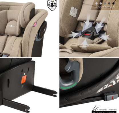 Cozy N Safe Vesta i-Size 360° Rotating Car Seat (40–150cm) | Birth to 12 Years | ISOFIX - Ecru