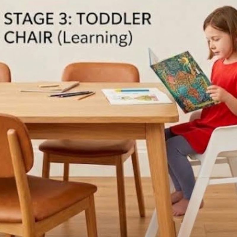 Koo-di Tiny Taster 3-in-1 Highchair | Toddler Chair & Stool | Rain Cloud