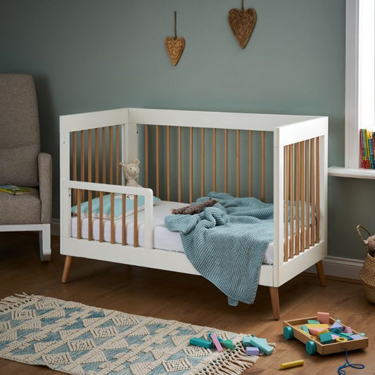 Dim Gray OBABY MAYA COT BED - SLATE + NATURAL