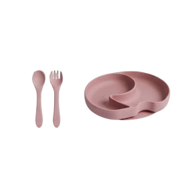 BabaBing 6-Piece Silicone Baby Weaning & Feeding Set| 6 Months+ | Pink