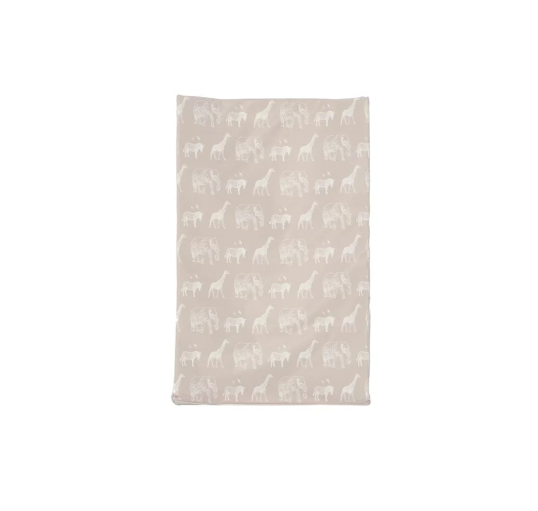 Obaby Wedge Changing Mat |Anti-Roll Baby Changing Mat | Wipe Clean -  Safari Print Oatmeal