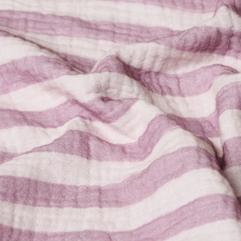 Obaby Twin Pack Muslin Baby Sleeping Bags | 2.5 Tog | 0–6 Months | Berry Print & Berry Stripe
