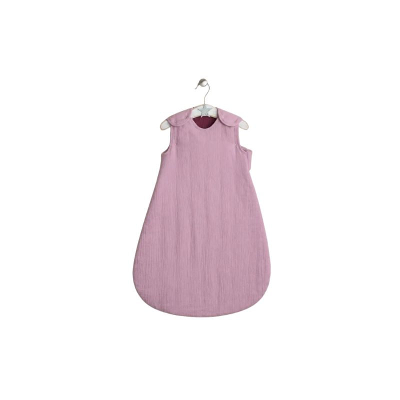 Obaby Twin Pack Muslin Baby Sleeping Bags | 2.5 Tog | 0–6 Months | Berry Print & Berry Stripe