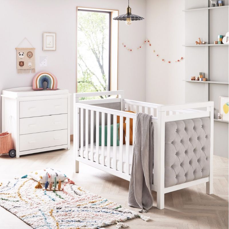Babymore Velvet Deluxe 2 Piece Room Set - White + Velvet