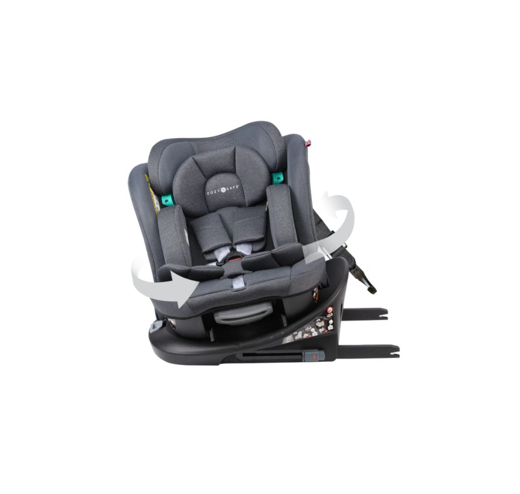 Cozy N Safe Vesta i-Size 360° Rotating Car Seat (40–150cm) | Birth to 12 Years | ISOFIX - Slate