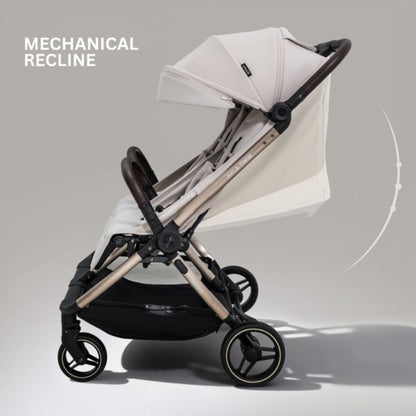 JoviKids Ayla Twin Lightweight Double Stroller | Compact Auto Fold Pushchair | Cabin Ready -Dawn Beige