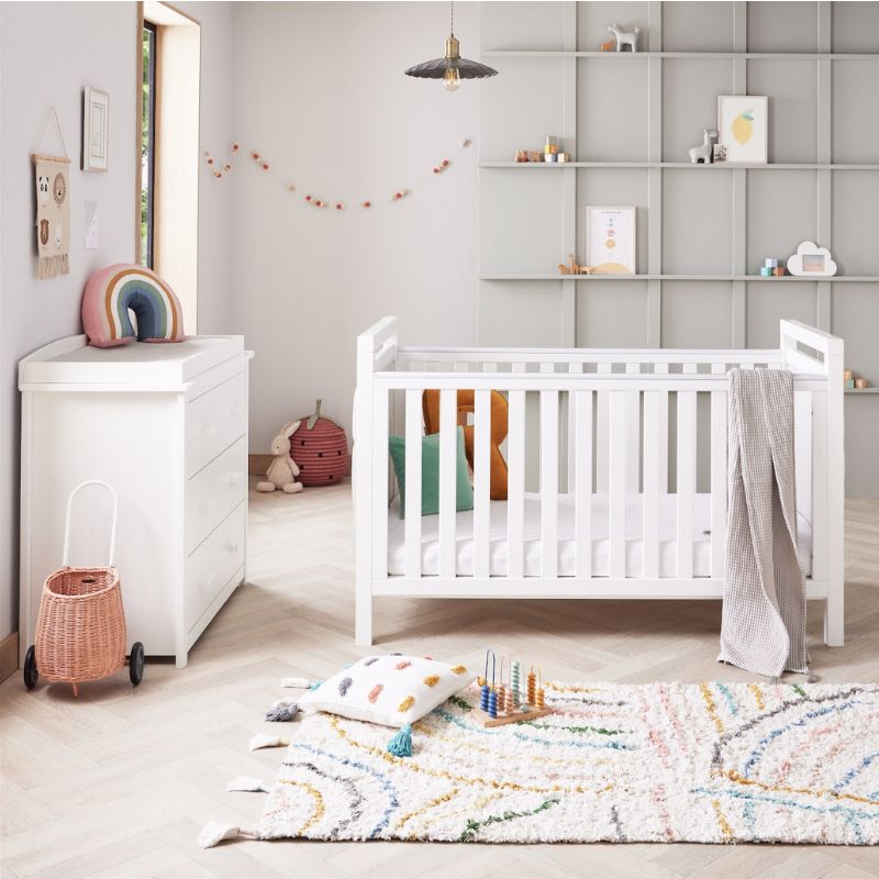 Babymore Velvet Deluxe 2 Piece Room Set - White + Velvet
