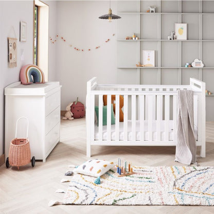 Babymore Velvet Deluxe 2 Piece Room Set - White + Velvet