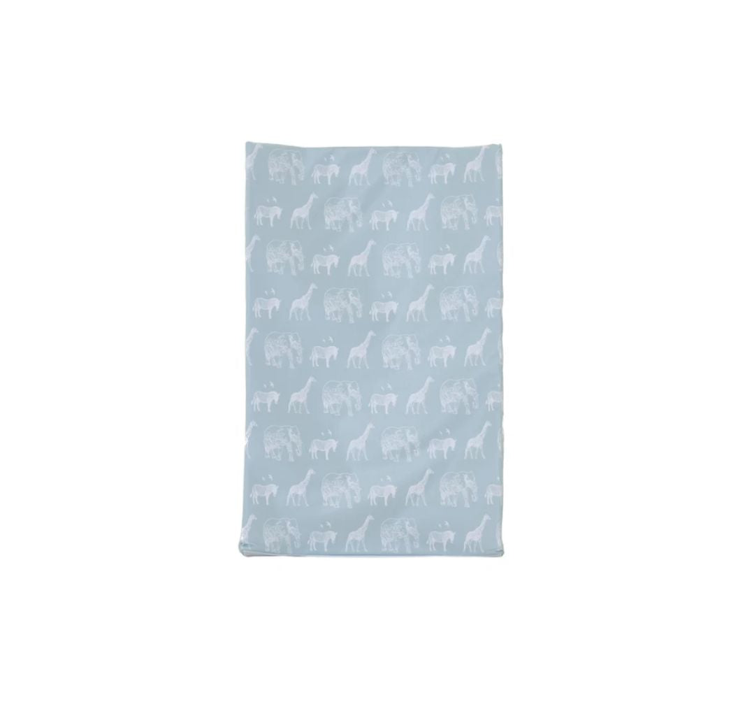Obaby Wedge Changing Mat |Anti-Roll Baby Changing Mat | Wipe Clean -  Safari Sage Print