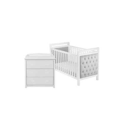 Babymore Velvet Deluxe 2 Piece Room Set - White + Velvet